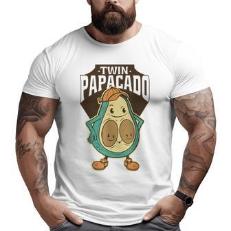 Twin Papacado Avocado Father Dad Fathers Day Father Of Twins Big and Tall Men T-shirt | Mazezy