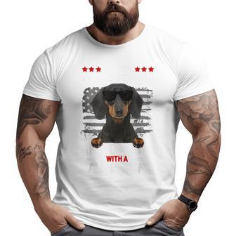 Never Underestimate An Old Man With A Dachshund Dog Dad Old Man Big and Tall Men T-shirt | Mazezy