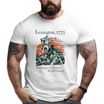 Usa Patriotic Vintage Battle Of Lexington Revolutionary War Big and Tall Men T-shirt | Mazezy