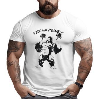 Vegan Power Awesome Bigfoot Bodybuilding Big and Tall Men T-shirt | Mazezy