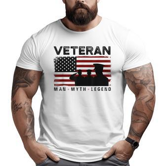Veteran Man Myth Legend American Army Soldier Military Big and Tall Men T-shirt | Mazezy
