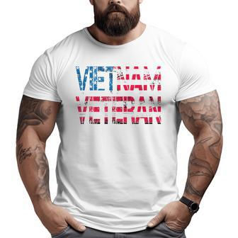 Vietnam Veteran Vintage Us Flag Vietnam Vets Big and Tall Men T-shirt | Mazezy
