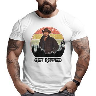 Vintage Cowboy Get Ripped Western Country Music Rodeo Dad Big and Tall Men T-shirt | Mazezy