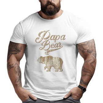 Vintage Papa Bear Dad Father's Day Father Tee Big and Tall Men T-shirt | Mazezy