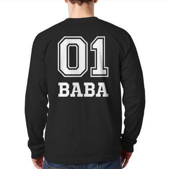 01 Baba Number 1 One Christmas Back Print Long Sleeve T-shirt | Mazezy