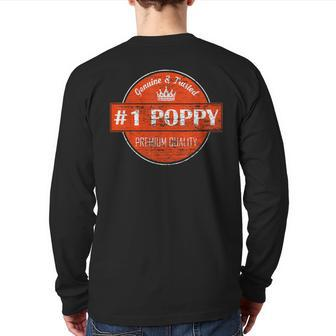 1 Poppy Men Number One Dad Grandpa Fathers Day Back Print Long Sleeve T-shirt | Mazezy UK