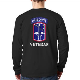 172Nd Infantry Patch Airborne Tab White Veteran Chest Back Print Long Sleeve T-shirt | Mazezy