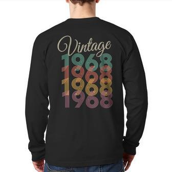 1968 Vintage Style Birthday Back Print Long Sleeve T-shirt - Monsterry AU