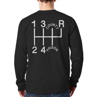 1St 2Nd 3Rd 4Th County Prison Shift Knob Back Print Long Sleeve T-shirt - Monsterry UK