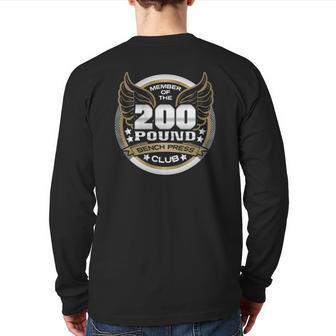 200 Pound Bench Press Club For Weightlifter Gym Back Print Long Sleeve T-shirt | Mazezy CA