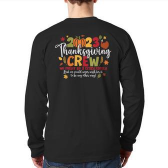 2023 Thanksgiving Crew Turkey Matching Family Thanksgiving Back Print Long Sleeve T-shirt - Seseable