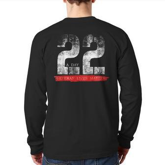 22 A Day Veteran Lives Matter Suicide Awareness Back Print Long Sleeve T-shirt | Mazezy
