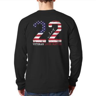 22 A Day Veteran Lives Matter Veterans Day Back Print Long Sleeve T-shirt | Mazezy