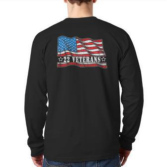 22 Veterans A Day Commit Suicide Ptsd Patriotic Usa Flag Back Print Long Sleeve T-shirt | Mazezy