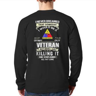 2Nd Armored Division Veteran Back Print Long Sleeve T-shirt | Mazezy