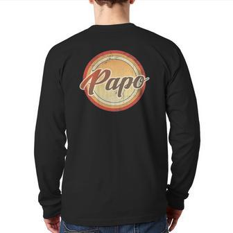 Graphic 365 Papo Vintage Retro Fathers Day Men Back Print Long Sleeve T-shirt | Mazezy