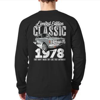 45Th Birthday Vintage Classic Car 1978 B-Day 45 Year Old Back Print Long Sleeve T-shirt - Monsterry AU