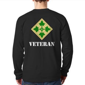 4Th Infantry Division 4Th Id Veteran Wh Hd Back Print Long Sleeve T-shirt | Mazezy