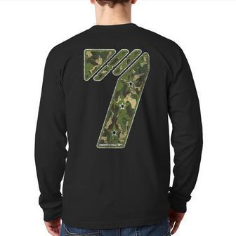 7Th Birthday Soldier 7 Year Old Military Themed Camo Back Print Long Sleeve T-shirt - Monsterry DE