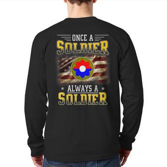 9Th Infantry Division Veteran Always A Soldier Back Print Long Sleeve T-shirt | Mazezy