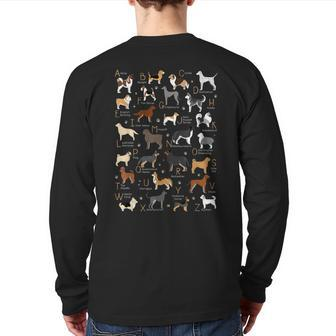 Abc Dog Breeds Identification A-Z Types Of Dogs Canine Back Print Long Sleeve T-shirt - Thegiftio UK