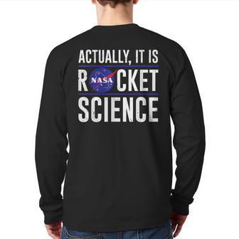 Actually It Is Rocket Science Back Print Long Sleeve T-shirt - Monsterry