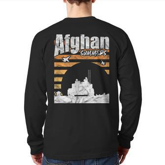 Afghan Summers Afghanistan Veteran Army Military Vintage Back Print Long Sleeve T-shirt | Mazezy CA