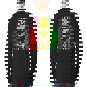 African American Dope Black Dad Junenth Father's Day Back Print Long Sleeve T-shirt | Mazezy