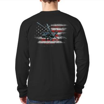 Ah-64 Apache Bringing In The Muscle Veteran Back Print Long Sleeve T-shirt | Mazezy