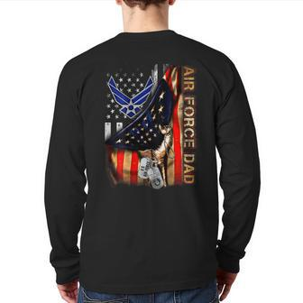 Air Force Dad Air Force Graduation Military Dad Back Print Long Sleeve T-shirt | Mazezy