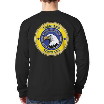 Air Force Disabled Veteran Eagle Shield Back Print Long Sleeve T-shirt | Mazezy