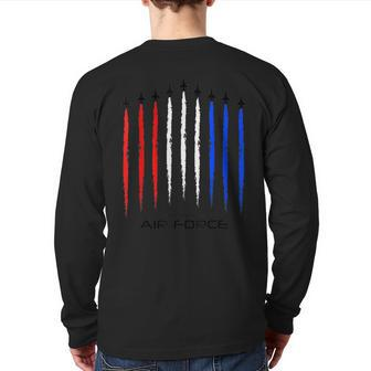 Air Force Us Veterans 4Th Of July American Flag Back Print Long Sleeve T-shirt | Mazezy