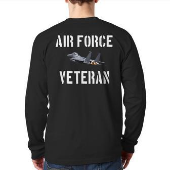 Air Force Veteran F15 Back Print Long Sleeve T-shirt | Mazezy