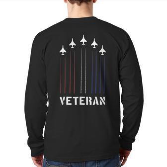 Air Force Veteran Us American Flag F4 Phantom Back Print Long Sleeve T-shirt | Mazezy