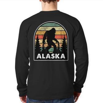 Alaska With A Bigfoot Or A Sasquatch Back Print Long Sleeve T-shirt - Monsterry DE