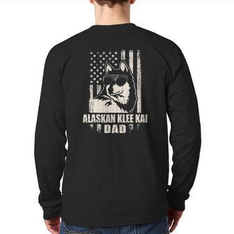 Alaskan Klee Kai Dad Cool Vintage Retro Proud American Back Print Long Sleeve T-shirt | Mazezy