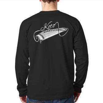 Amazing Japanese Koto Music Instrument Back Print Long Sleeve T-shirt - Monsterry UK