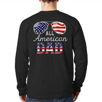 All American Dad 4Th Of July Outfits For Family Back Print Long Sleeve T-shirt | Mazezy