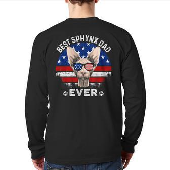 American Flag 4Th Of July Sphynx Dad T Cat Lovers Back Print Long Sleeve T-shirt | Mazezy UK