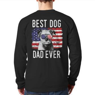 American Flag Best Dog Dad Ever Border Terrier Usa Back Print Long Sleeve T-shirt | Mazezy