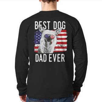 American Flag Best Dog Dad Ever Chinese Crested Usa Back Print Long Sleeve T-shirt | Mazezy