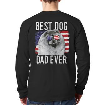 American Flag Best Dog Dad Ever Chow Chow Usa Back Print Long Sleeve T-shirt | Mazezy