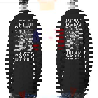 American Flag Best Dog Dad Ever German Shepherd Dogs Usa Back Print Long Sleeve T-shirt | Mazezy