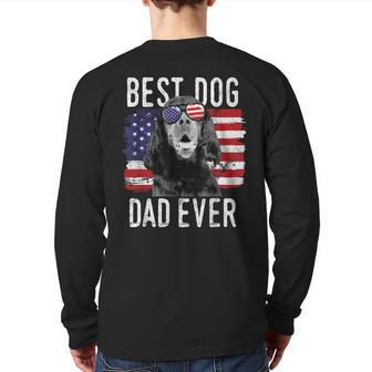 American Flag Best Dog Dad Ever Gordon Setters Usa Back Print Long Sleeve T-shirt | Mazezy