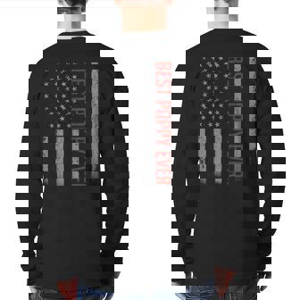 American Flag Dad For Fathers Day Best Poppy Ever Back Print Long Sleeve T-shirt | Mazezy