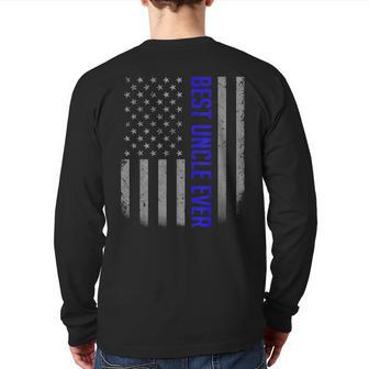 American Flag Dad For Fathers Day Best Uncle Ever Back Print Long Sleeve T-shirt | Mazezy AU