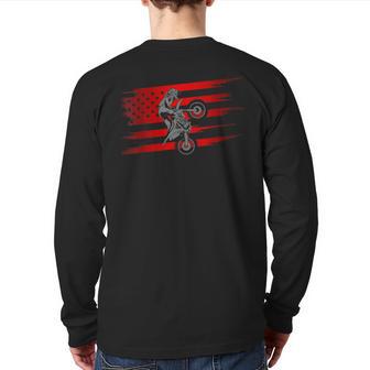 American Flag Motocross Apparel Motocross Dirt Bike Back Print Long Sleeve T-shirt - Monsterry UK