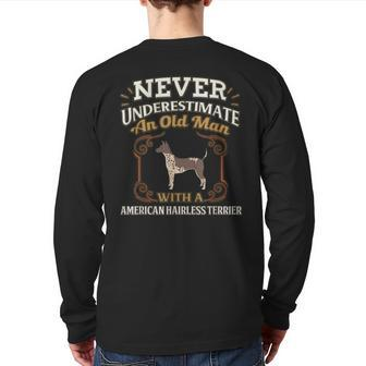 American Hairless Terrier Father T Back Print Long Sleeve T-shirt | Mazezy