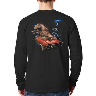 American Muscle Cars Thunderstorm Car Auto Mechanic Back Print Long Sleeve T-shirt | Mazezy