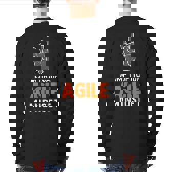 Amp Up Your Agile Mindset Back Print Long Sleeve T-shirt - Monsterry